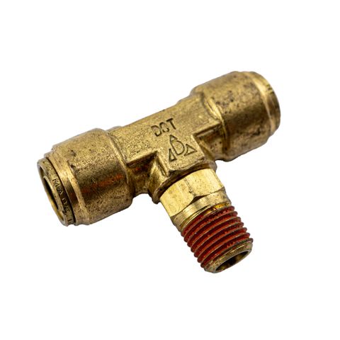 1/2" Nylon - 1/4" NPT DOT Push Fit Male Branch - Tee Swivel