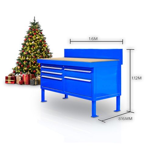 MTW 1.6M Blue Workbench & Plywood Combo