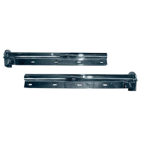 Chrome Mud Flap Hanger Straight Spring Round (Pair)