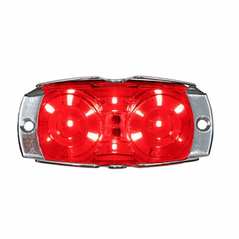 Lucidity Clear/Red Marker Lamp W/ Chrome Surround - Blister Packed