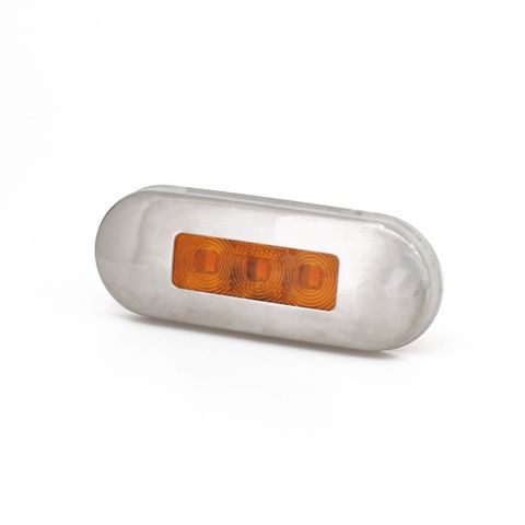 Lucidity Amber Lens, Amber LED W/ Chrome Bezel -Blister Packed