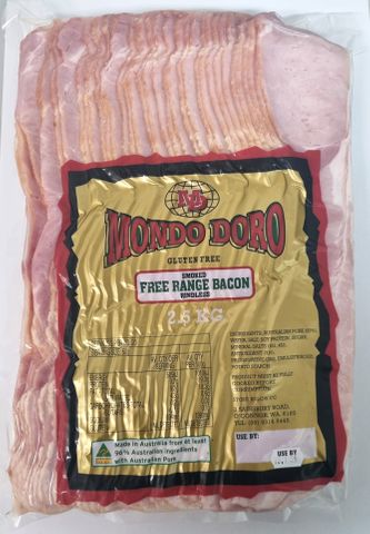 BACON FREE RANGE R/LESS 2.5KG