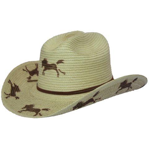 Children's Running Horse Palm Leaf Hat - HGKCRH2