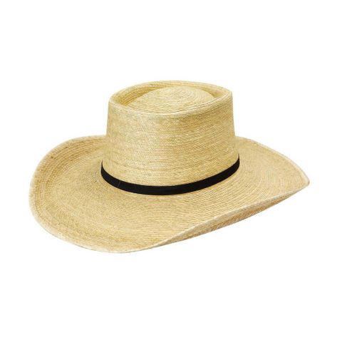 Box Top 4" Brim Palm Straw Cowboy Hat - HG4AOAKB