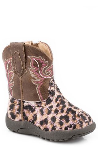 Glitter Leopard Infant Cowbaby Boot - 16901565
