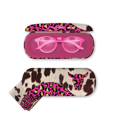 Pink Cowhide Glasses Case - GC29