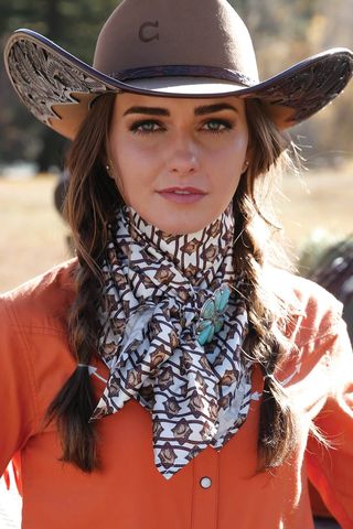 Women's Cowboy Hat Print Wild Rag - CXX7207007