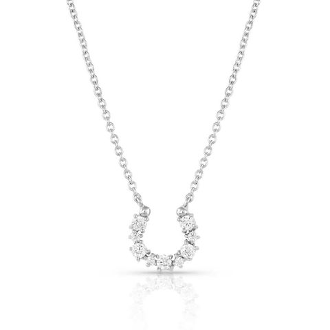 Longline Crystal Horseshoe Necklace - NC5025