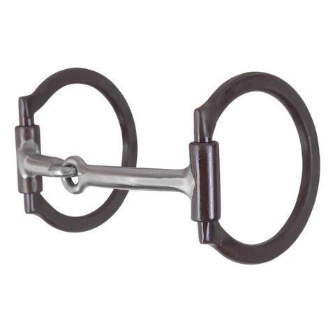 Smooth Brown Iron Snaffle Bit - DR208