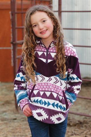 Girl's Aztec 1/4 Zip Pullover - CWK8640001