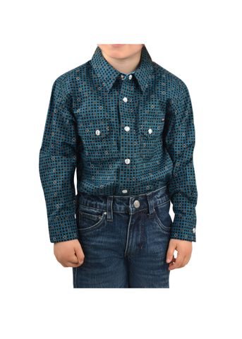 Boy's George Print Western L/S Shirt - P2W3100516