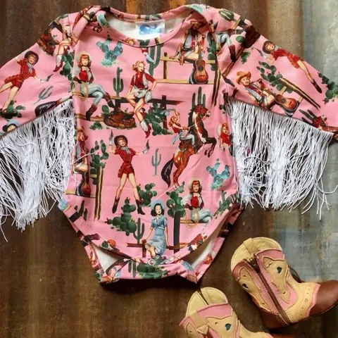 Toddler Girl's Giddy On Up L/S Onsie - SB07