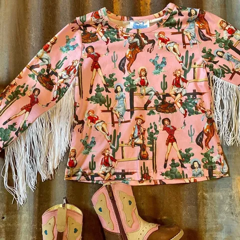 Toddler Girl's Giddy On Up L/S Shirt - ST07