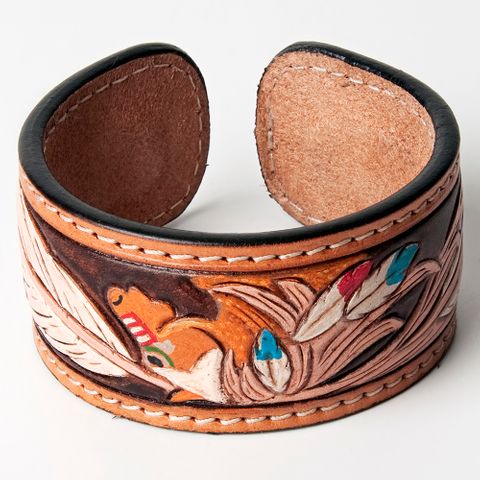 Women's Tooled Leather Cuff - ADBRF154