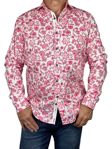 Men's Potent Floral Cotton L/S Shirt - POTENT
