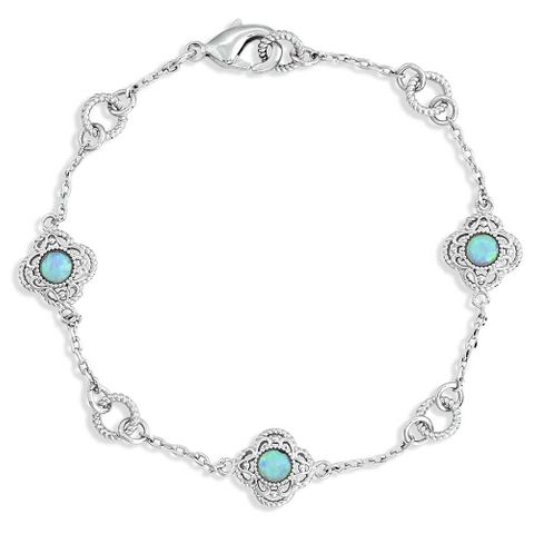 Chasing Opals Silver Charm Bracelet - BC5118