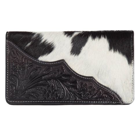 Women's Calama Leather Cowhide Wallet - AW22BLK