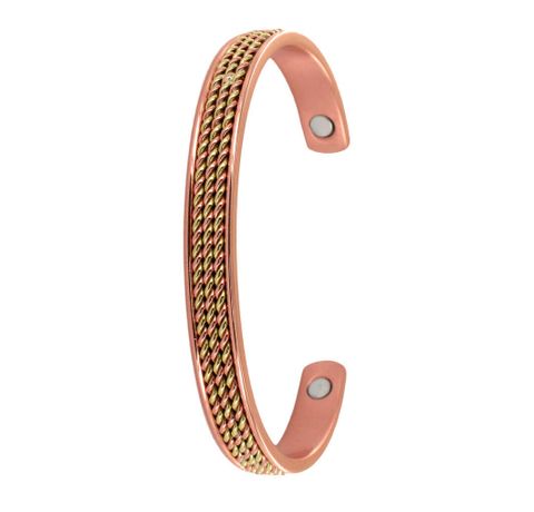 Two Tone Copper Magnetic Bracelet - B577-1