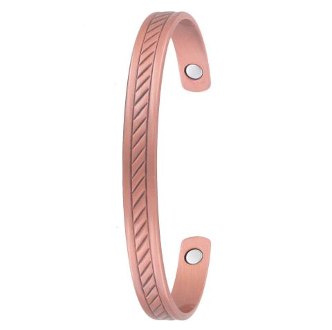 Pressed Patt Copper Magnetic Bracelet - B693
