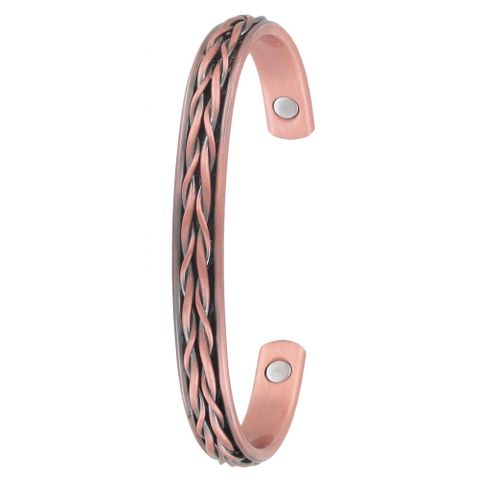 Plait Copper Magnetic Bracelet - B698