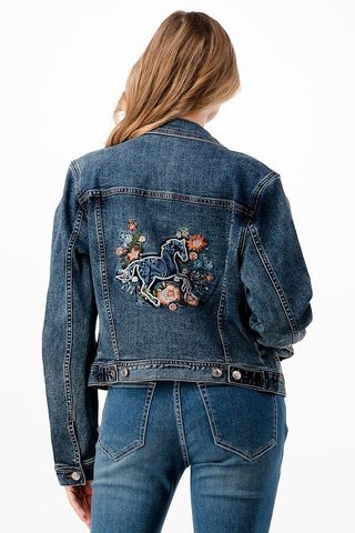 Women's Horse Floral Embroidered Jacket - TES643