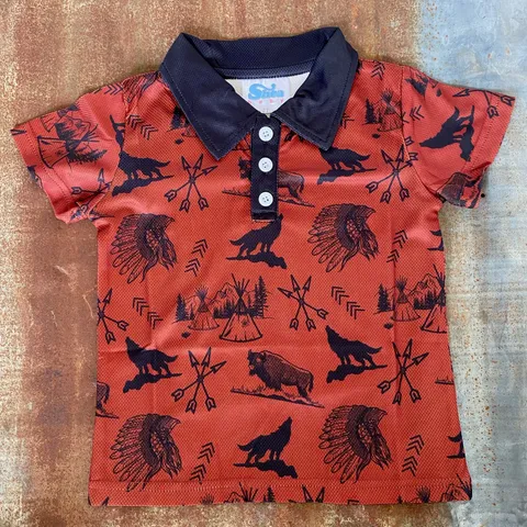 Boy's Indian Print Toddler Polo Shirt - POLO02
