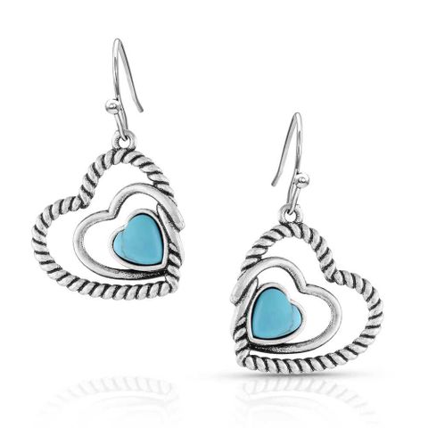 Clearer Ponds Turquoise Heart Earrings - ER5179
