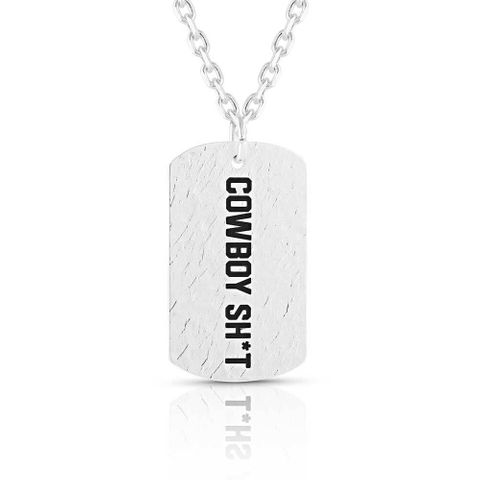 Cowboy Sh*t Silver Dog Tag Necklace - CSTNC5083