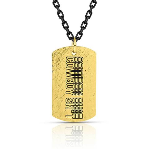 Cowboy Sh*t Silver Dog Tag Necklace - CSTNC5082