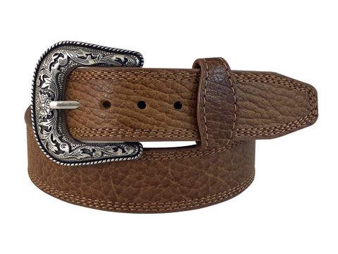 Men's Bison Leather Triple Stitched Belt - 8649500Y
