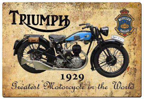 1929 Triumph Moto Tin Sign - J107