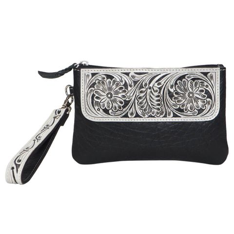 Women's Tooling Hand Carves Small Clutch - TLC45BLK