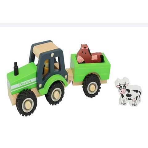 Green Farm Tractor with Trailer - TL24083G