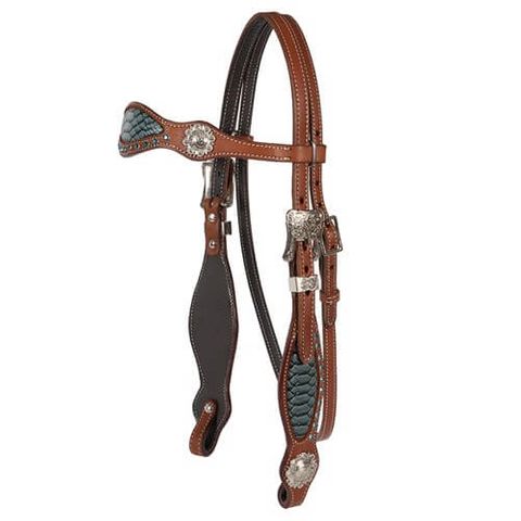 Crocodile Turquoise Headstall - FOR20-1015