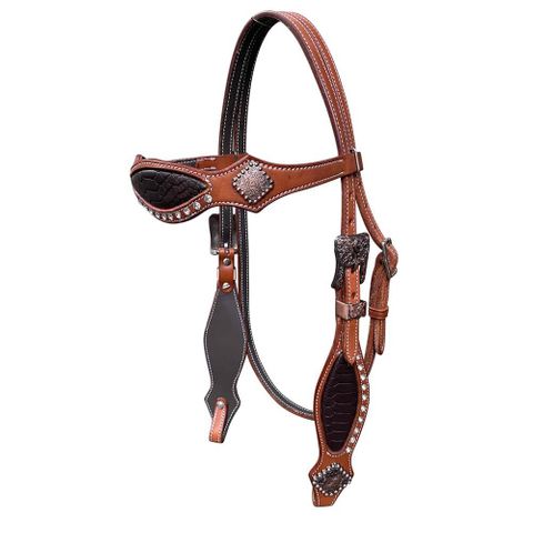 Crocodile Chocolate Headstall - FOR20-1020