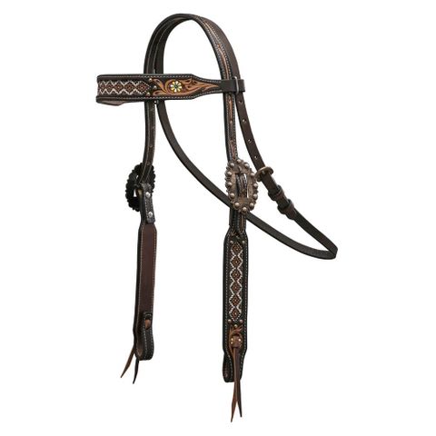 Antique Beaded Headstall - FOR20-0086
