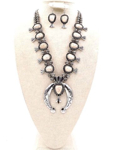 Squash Blossom Jewellery Set - NKY181230-01WHT