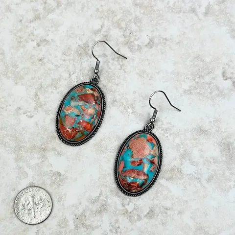 Oyster Copper Oval Earrings - ER230530-02B