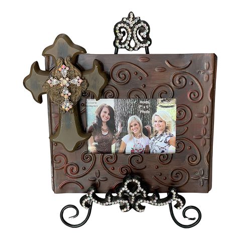 Western Cross Photo Frame with Easel - 94510