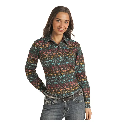 Women's Snap Button L/S Western Shirt - JWN2S02940