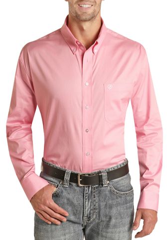 Men's Solid Twill L/S Western Shirt - RRMSODRZ5R