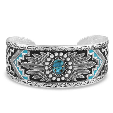 Blue Spring Turquoise Cuff Bracelet - BC5230