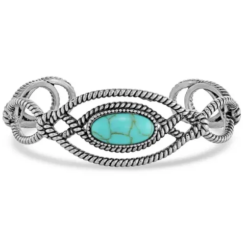 Bowline Knot Turquoise Cuff Bracelet - BC5468
