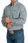 Men's Solid Grey L/S Western Shirt - MTW1105648