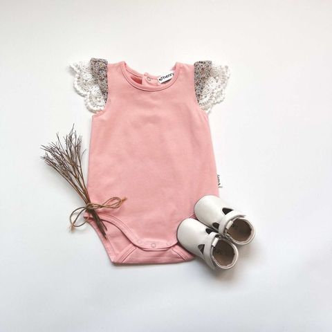 Baby Girl's Knit Romper Peach Pink - LH24SFSBG10