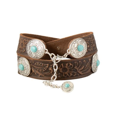 Women's Floral Embossed Western Belt - N320000502