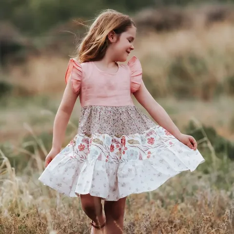 Girl's Ivy Dress Fairyfloss Sunset - LH24SFSG08