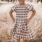 Girl's Daisy Dress Bronze Check - LH23SSCG04