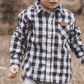 Boy's Dress Shirt Large Navy Check - LH24SACB07