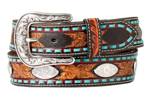 Women's Embossed Floral Western Belt - N320000764